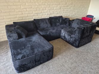 Fahomiss 2 Piece Sectional Sofa Set w/ Extra Chair