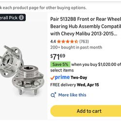 Pair Wheel Bearing Hub Assembly for Chevy , Cadillac, GMC