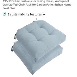 IN4 Care Indoor/Outdoor Tufted Seat Cushions With Ties. Set Of 2. 19”x19”
