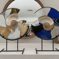 Nautilus Shell Stained Glass “Elemental”