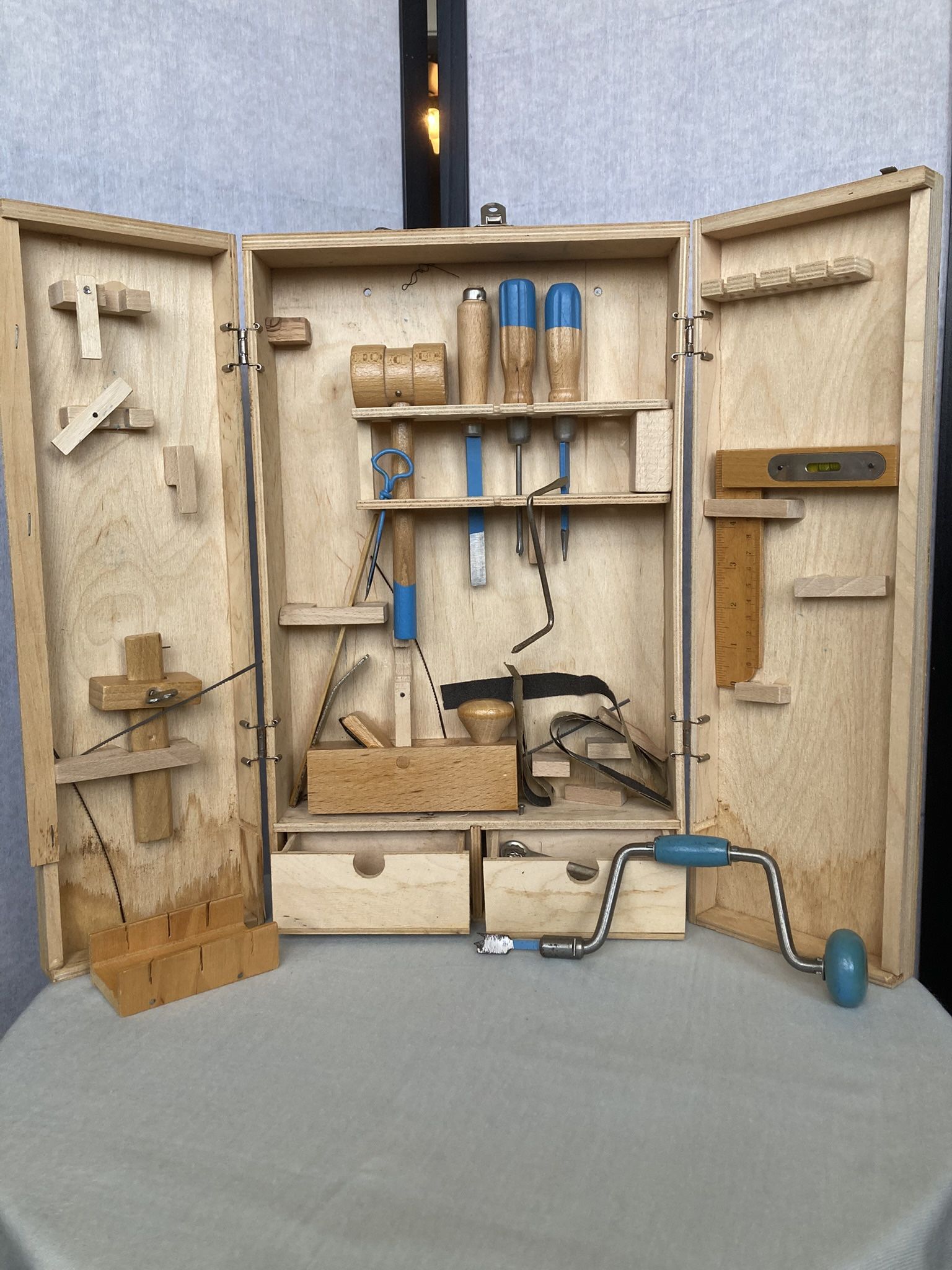 Childs Wooden Tool Box W/tools! Got An Offer