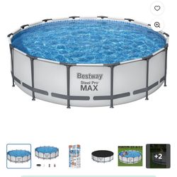 Pool Steel Pro MAX 14 ft. Round 48 in. Deep Metal Frame Pool Set