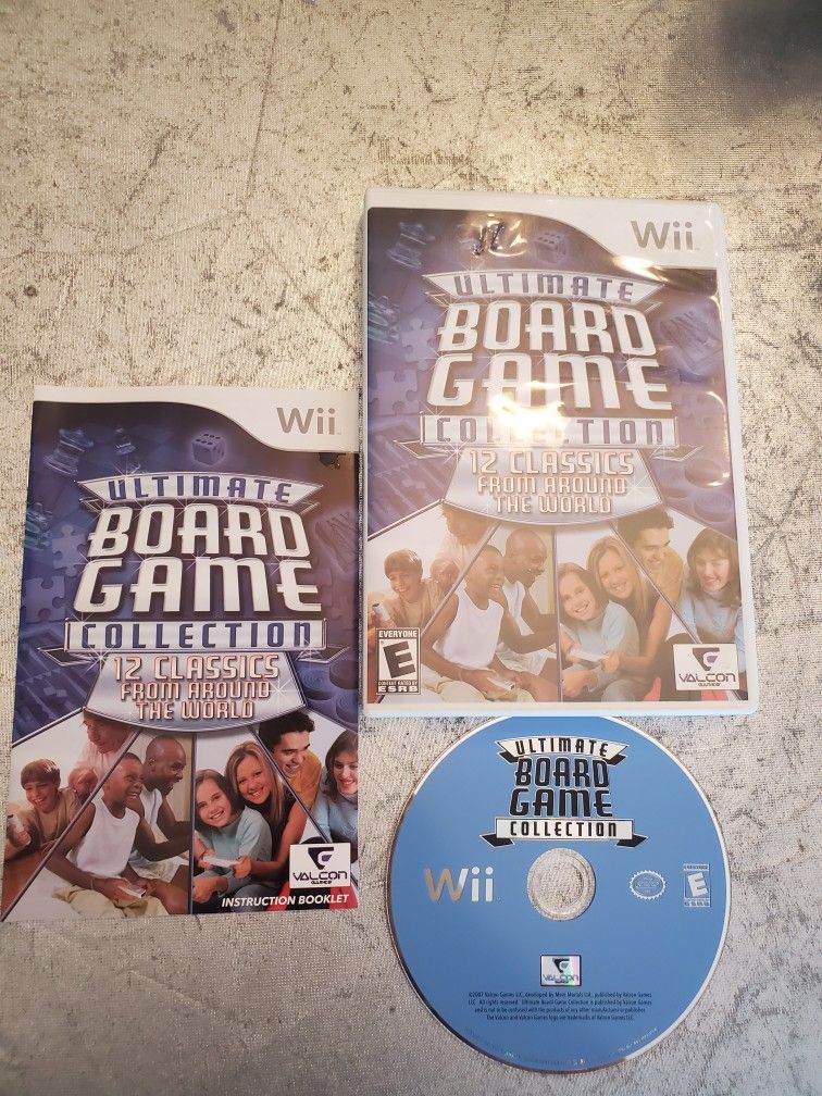 Ultimate Board Game Collection For Wii 12 classic games chess checkers sudoku mahjong backgammon CIB Video Game