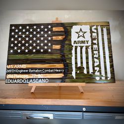 United States Army Wooden Flag