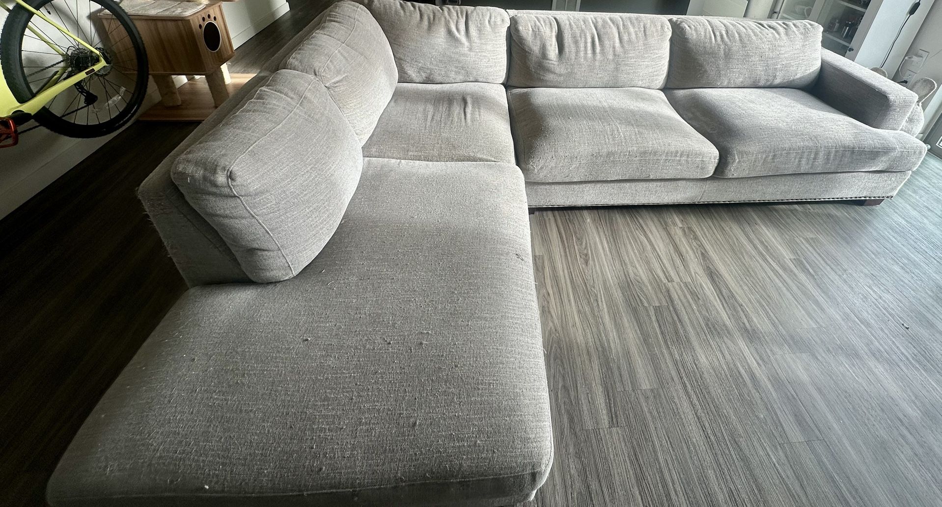 FREE - Large Grey Sectional Couch 