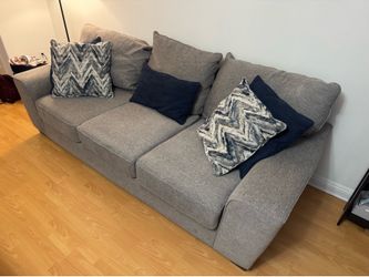 Gray Fabric Three-Cushion Sofa | Jerome’s Alton Couch
