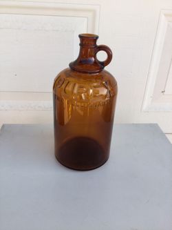 Vintage Purex 2 Quart Amber Glass Jug Farmhouse Rustic 