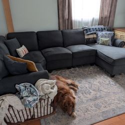 Large Gently Used Modular Sectional Couch 