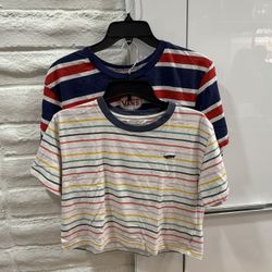 Set Of Vintage vans Cropped Stripes Shirts 