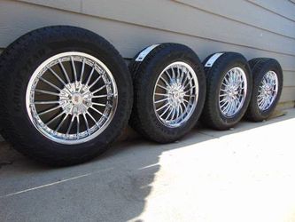 New Chrome 20X9 SSC Rims 275 60 20 Goodyear Wrangler A/T Tires *5X5.5*