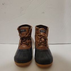 Sperry Little Kid Boy Tan / Blue Port Duck Boot Size 11M 