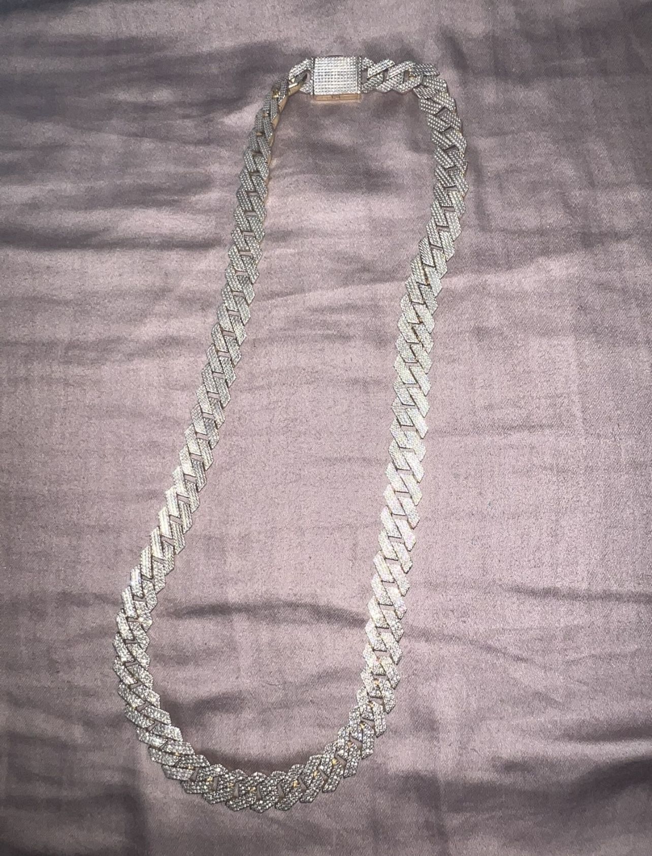 1 CT. T.W. Diamond Square Curb Link Chain Necklace in Sterling Silver with 14K Gold Plate - 22" Cuban Link!