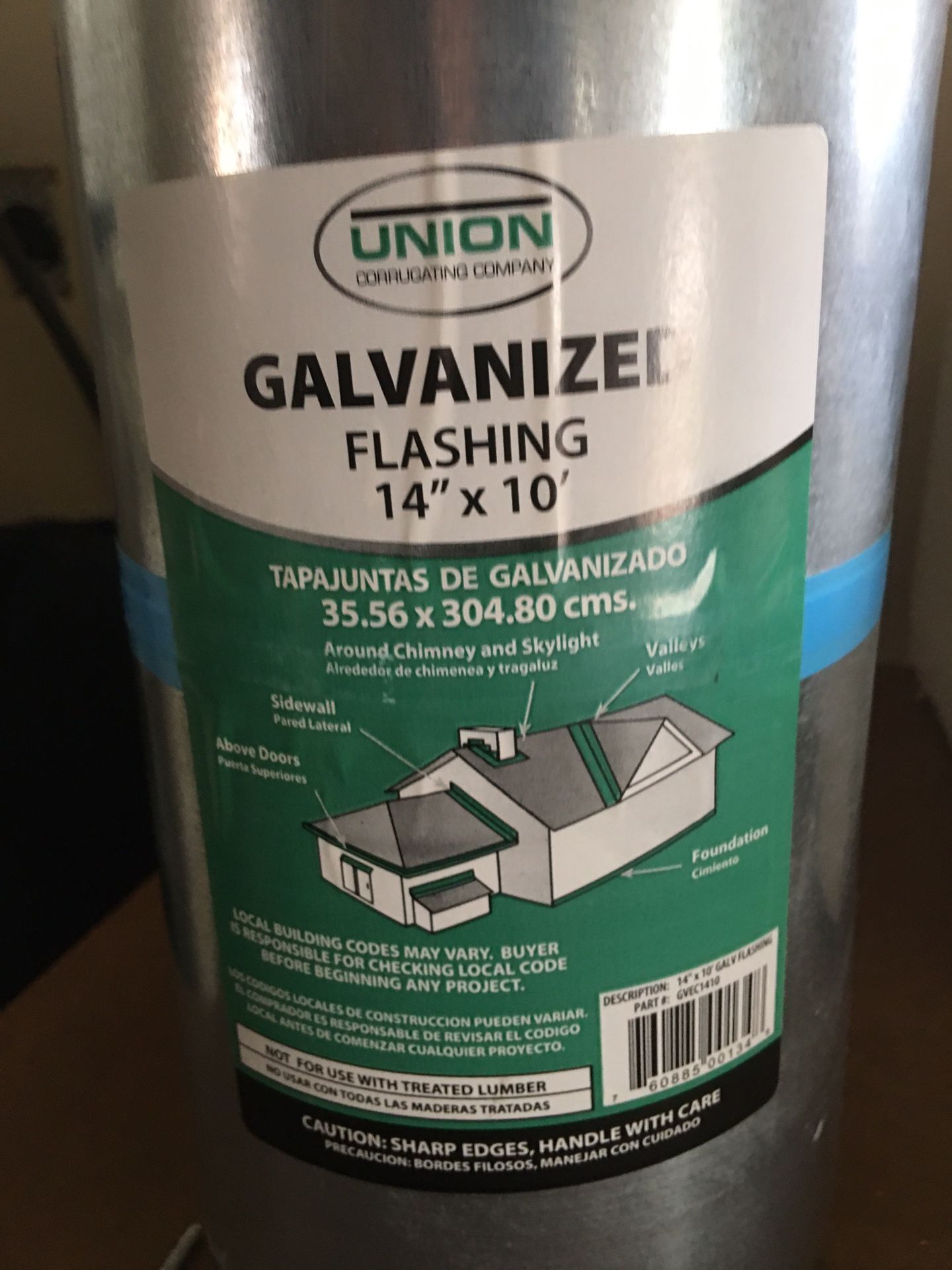 Galvanized flashing