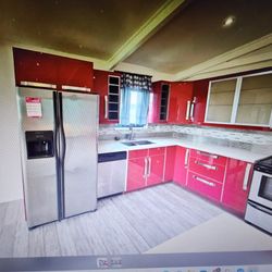 KITCHEN CABINETS,  NO APPLIANCES AND  NO COUNTER TOP 