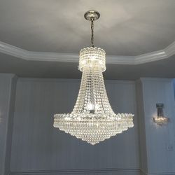 Crystal Chandelier And Two Wall Sconces