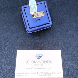 Ring Band 14k Gold  Diamonds Real 