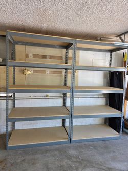 5 Tier Shelving 48 in W x 24 in D American Made Used Heavy Duty Steel Boltless Storage Rack Delivery Available