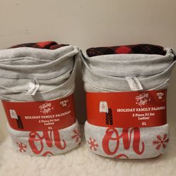 Family Pj's Women's "Oh What Fun" Christmas Holiday Pajama Set Size XL
