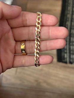 14k yellow gold cuban style bracelet