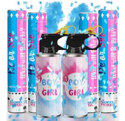 2 Pc Blue Gender Reveal Fire Extinguisher with 4 Confetti Cannons