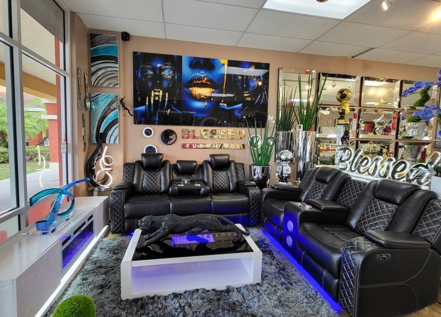Brand New In The Box Smart Sofa And Loveseat black!!! Easy Finance With No Credit Check!! Only $39 Down Payment 