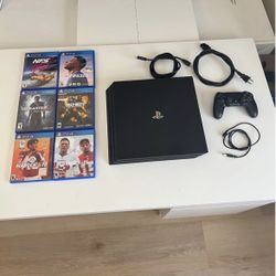 Sony PlayStation 4 Pro PS4 1TB Black Console CUH-7015B W/ Controller with games