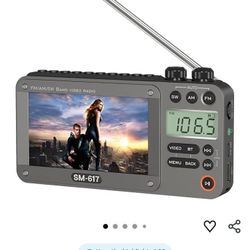 20p 4.3" Screen AM FM SW Movie Video Radio with Bluetooth, Rechargeable
