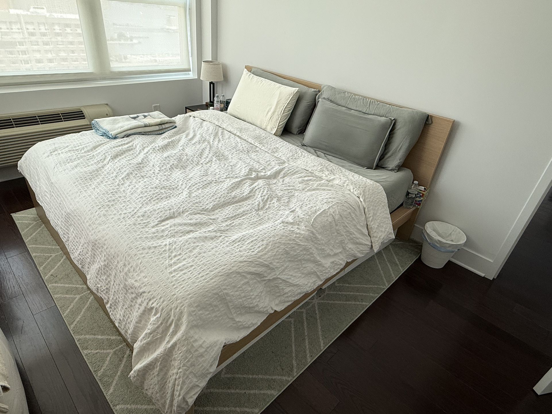IKEA MALM Bed Frame + LONSET Bed Base + ANNELAND Hybrid Mattress (King Size)