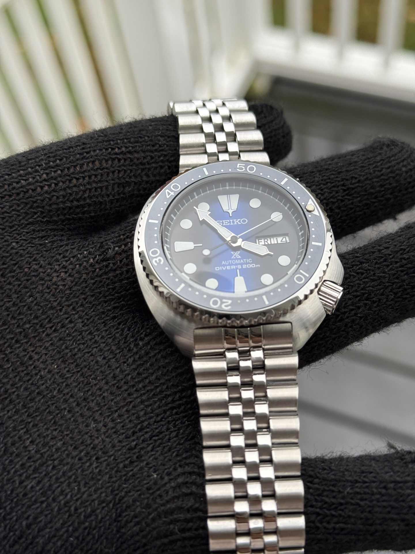 Seiko  Turtle Blue men’s  Sub Automatic jubilee bracelet Watch