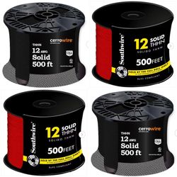 Wire #12 solid 500 ft , black and red new