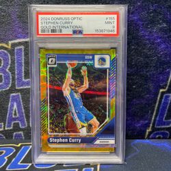 2024 Donruss Optic Stephen Curry Gold International #155 /10 PSA 9