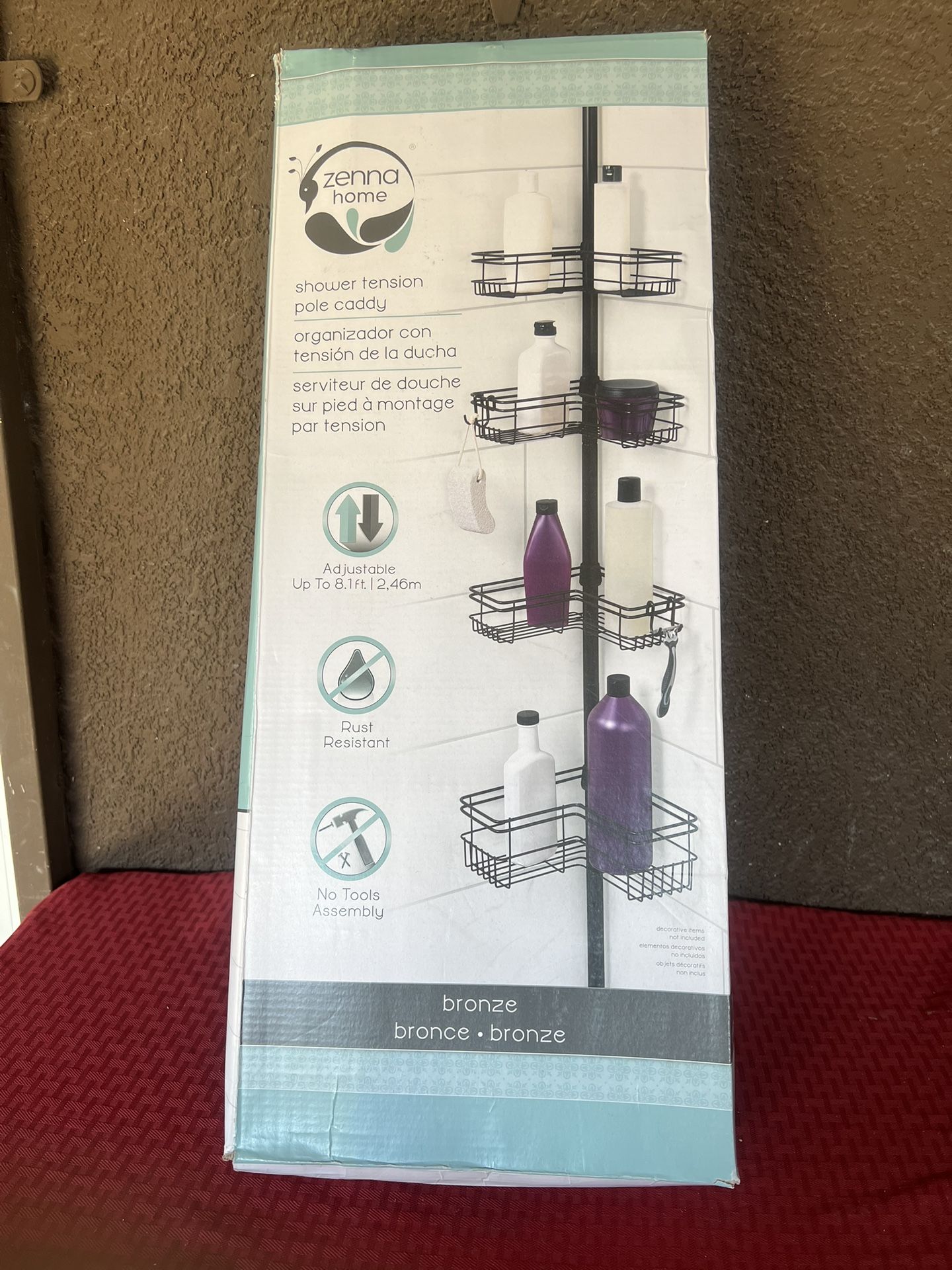 Shower Tension Pole Caddy New