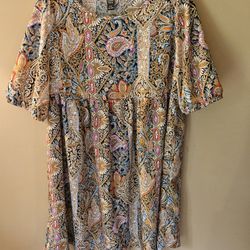 Emery Rose 1XL Bohemian Tunic Top