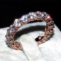 New 18k Rose Gold Wedding Ring Eternity Band 