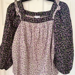 Carolina Belle floral blouse with puffy sleeves and tie back detail #cottagecore #fairycore women’s small