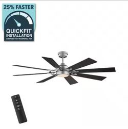 Home Decorators Collection Makenna 60 in. Indoor/Outdoor Galvanized Ceiling Fan with Integrated LED