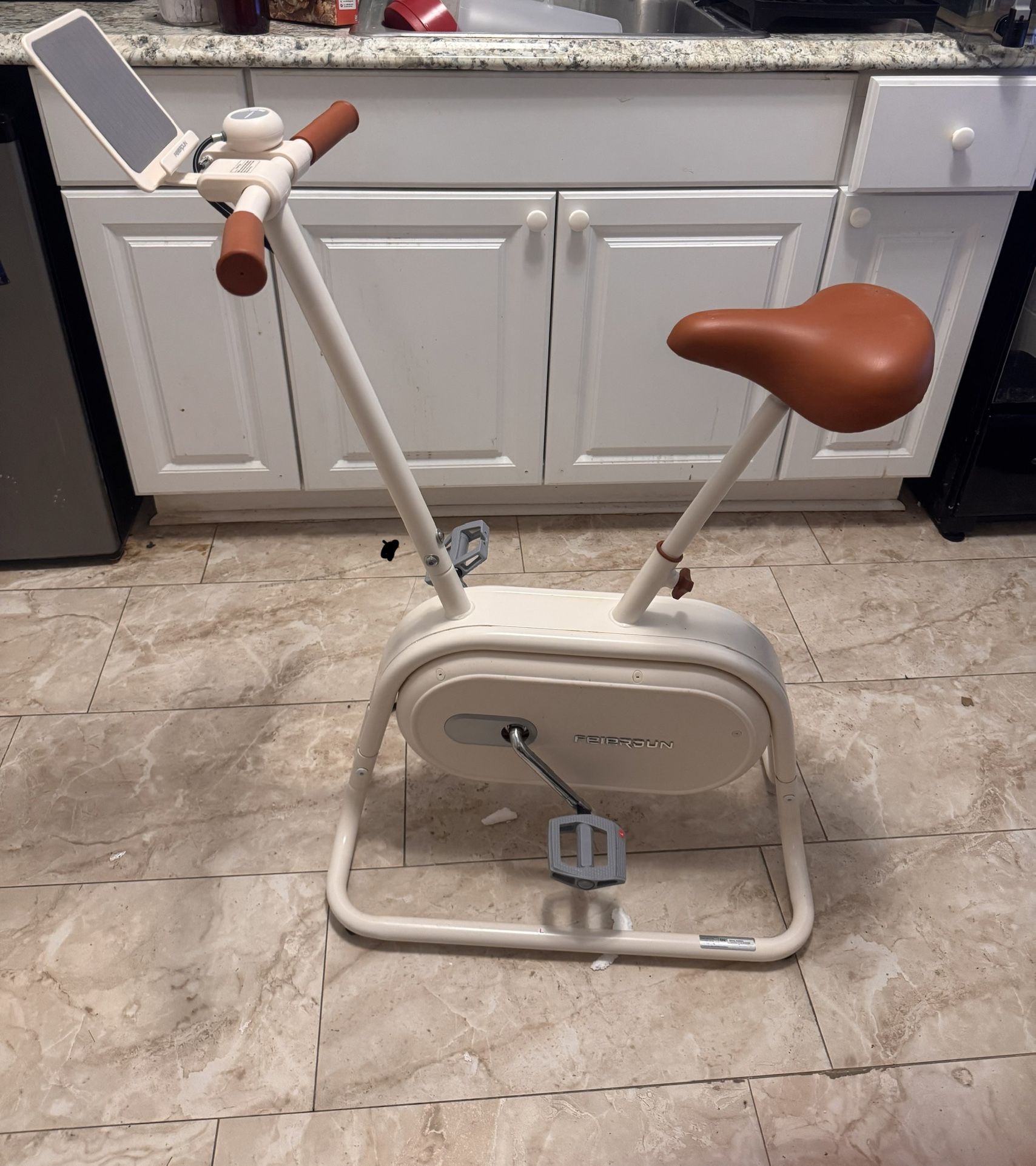 Cream Colored Beginner Exercise Bike 