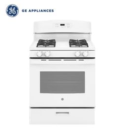 GE 30-in 4 burners 5-cu ft Freestanding Natural Gas Range ( White )