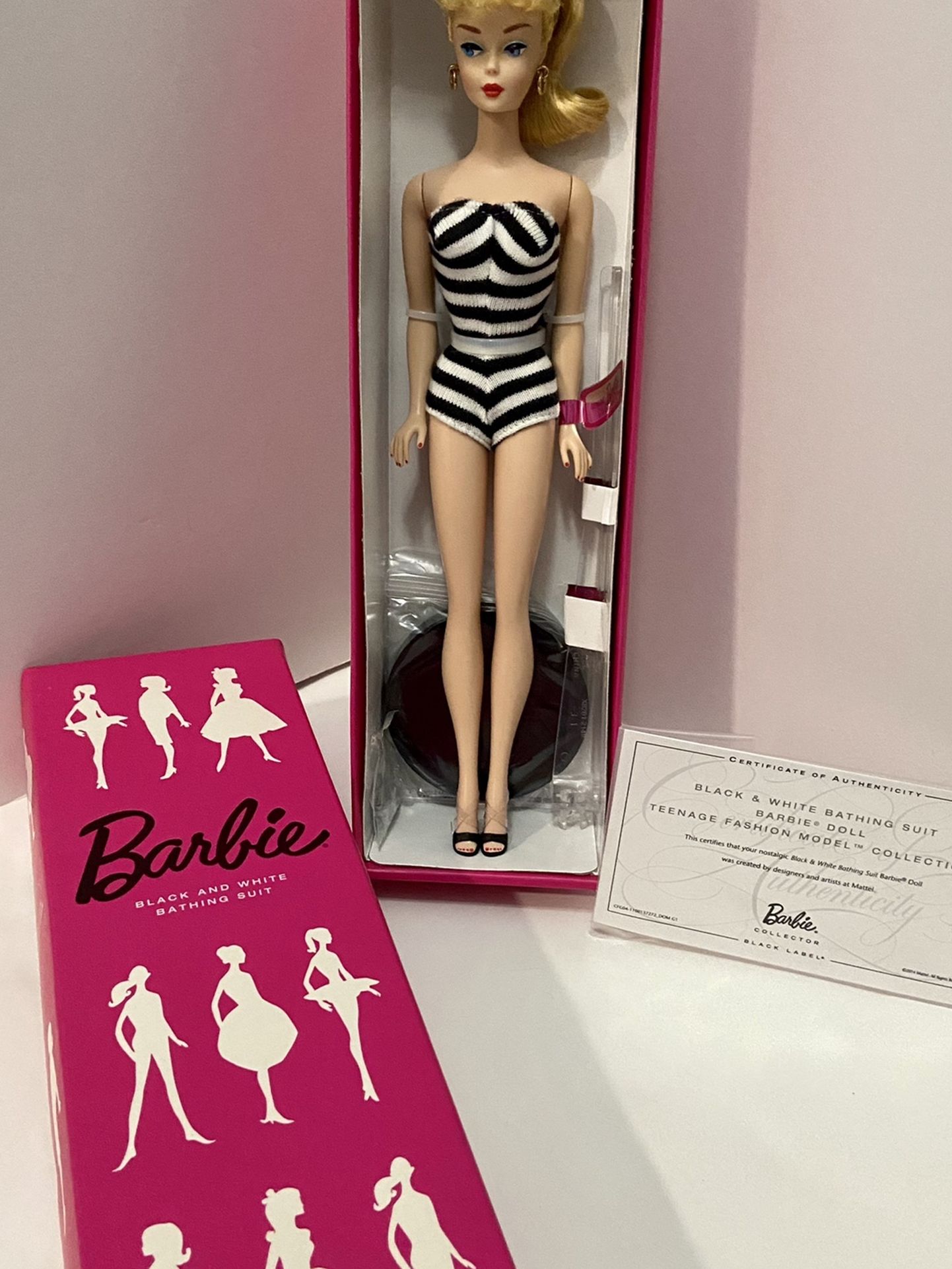 BARBIE BLACK & WHITE BATHING SUIT DOLL 2014