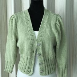 ZARA; 100% COTTON CARDIGAN 3/4 SLEEVE SIZE S