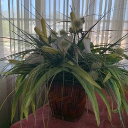 2 Set Of Lemon Grass Artificial Plants In Basket Woven Pot