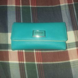 Guess Walet Turquoise 3-Fold Gently Used