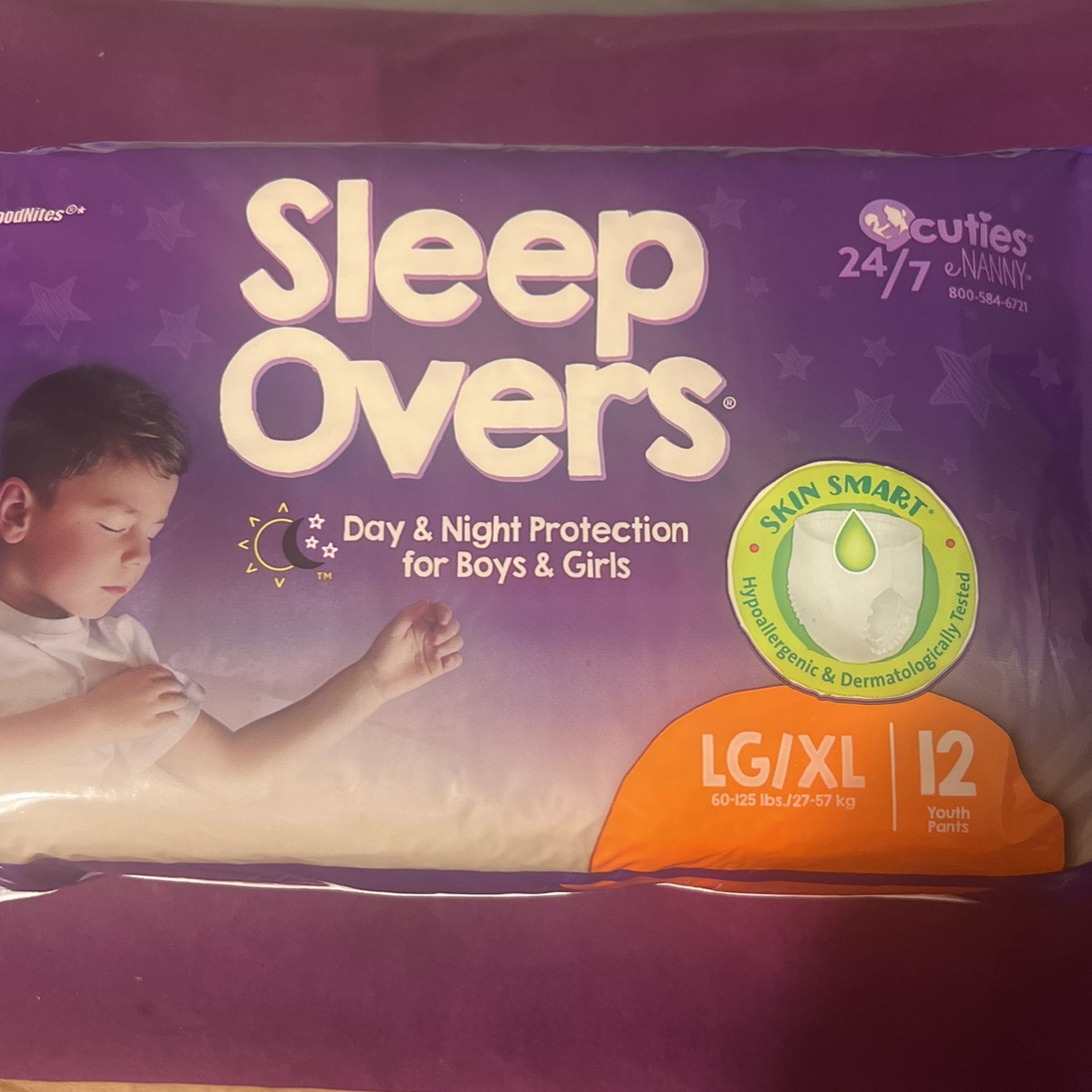 LG/XL Sleep Overs 12 4 Packs Is A Case For $20