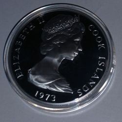 1973 Cook Islands 2 Dollar Silver Coin (20th Anniversary of the Coronation) June 2, 1973 Queen Elizabeth II Silver Proof Coin