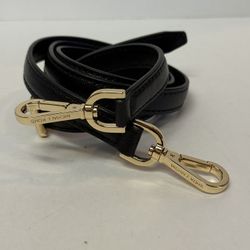 Michael Kors Gold Black Leather Shoulder Crossbody Strap