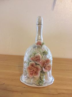 Vintage ceramic porcelain hand Bell