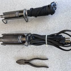 BIG (1” and 5/8” wide heads)…Heavy Duty soldering irons.  $20 each or both for $35,