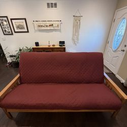 Solid Wood Futon Sofa Bed – Excellent Condition (Always Covered) $250 OBO