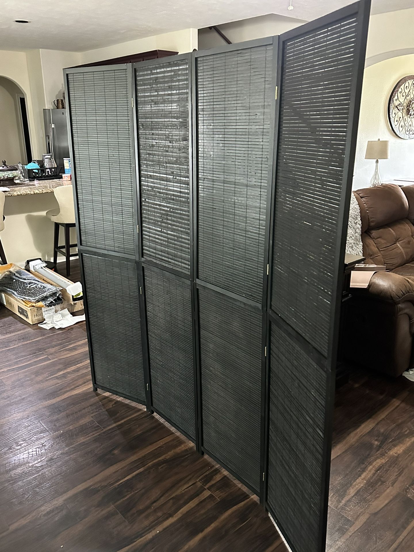 4 Panel Bamboo Room Divider Partition Folding Screen