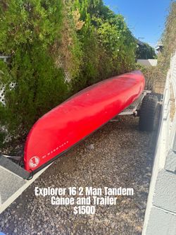 16’ Explorer Tandem Canoe and Trailer